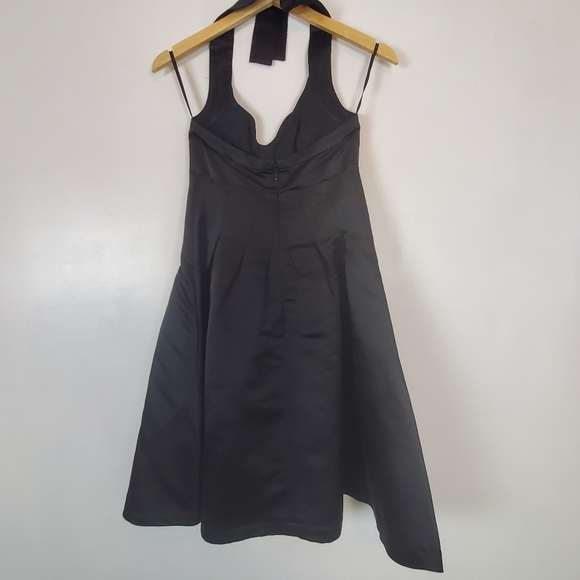 Moda international black silk halter dress EUC - Picture 5 of 8